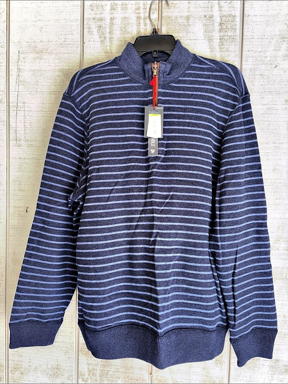 Cremieux Men's Striped Quarter-Zip Size Medium NWT